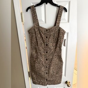 JESSICA SIMPSON denim leopard jumper dress